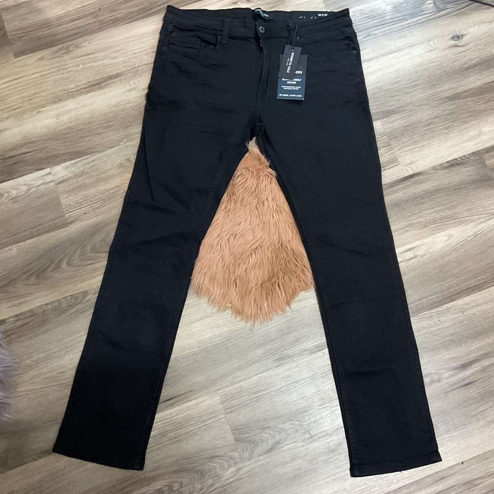 Kenneth Kole Black Denim Jeans Slim Fit Size 36 NWT